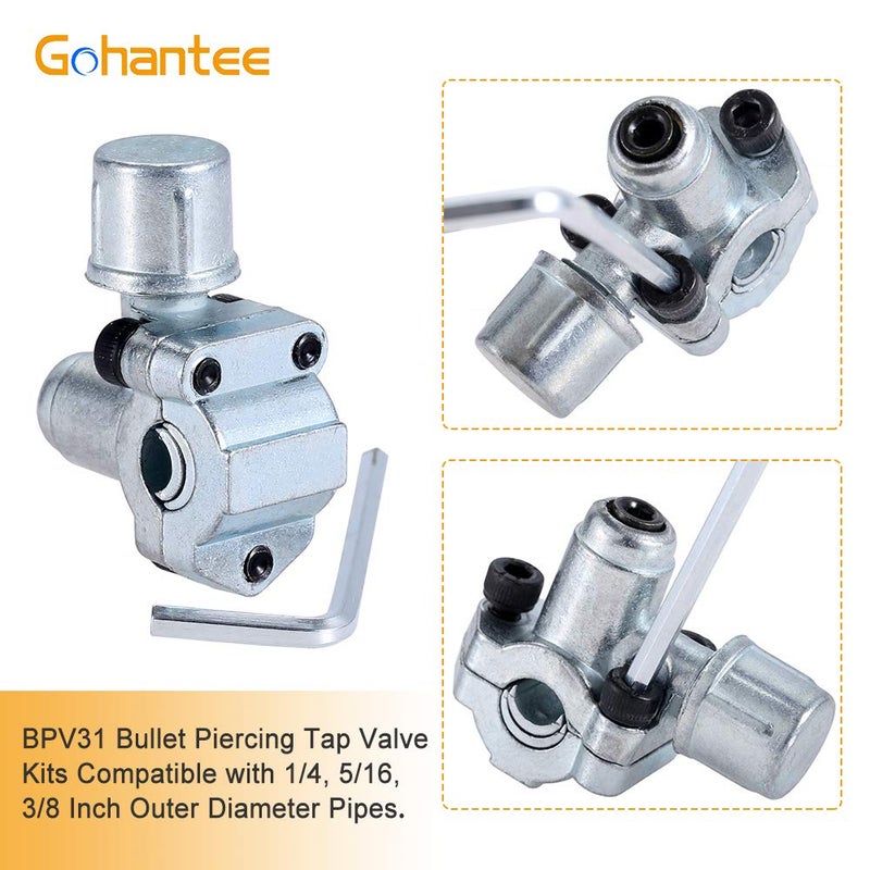 gohantee 4 Pack BPV-31 Bullet Piercing Tap Valve Kits Compatible with 1/4 Inch, 5/16 Inch, 3/8 Inch Outside Diameter Pipes, Replace for AP4502525, BPV31D, GPV14, GPV31, GPV38, GPV56, MPV31 - Image 3